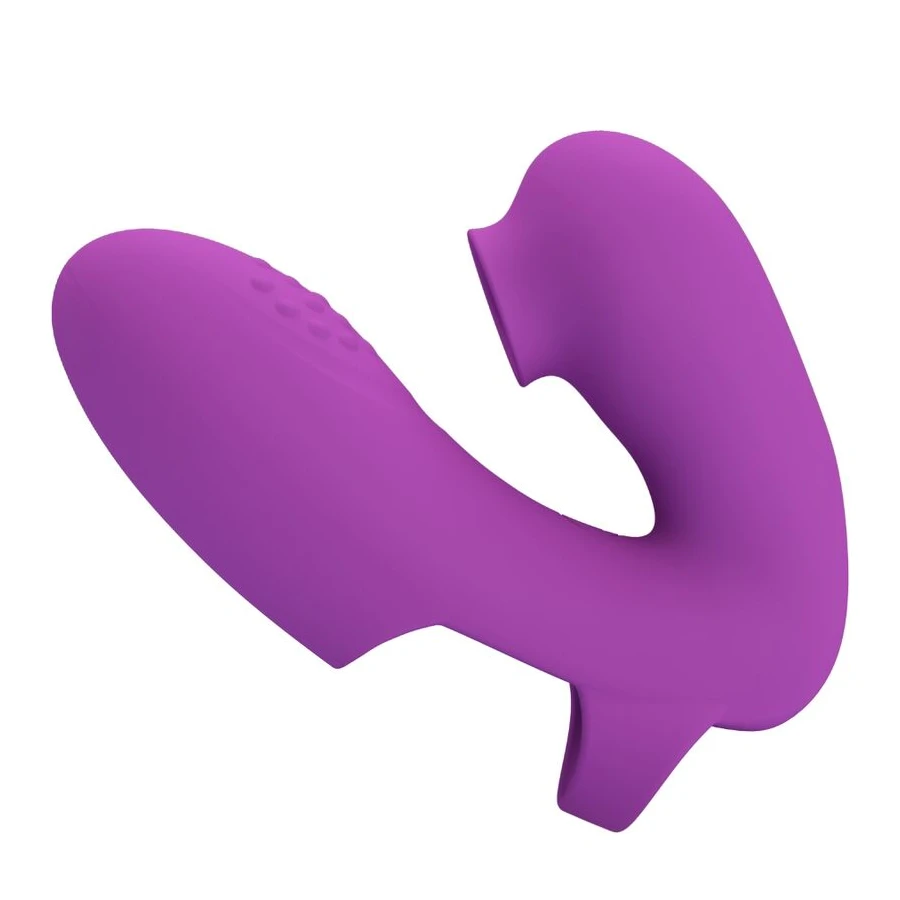 PRETTY LOVE - VIBRATEUR DE DOIGTS ATHENA AVEC STIMULATEUR DE CLITORIS VIOLET